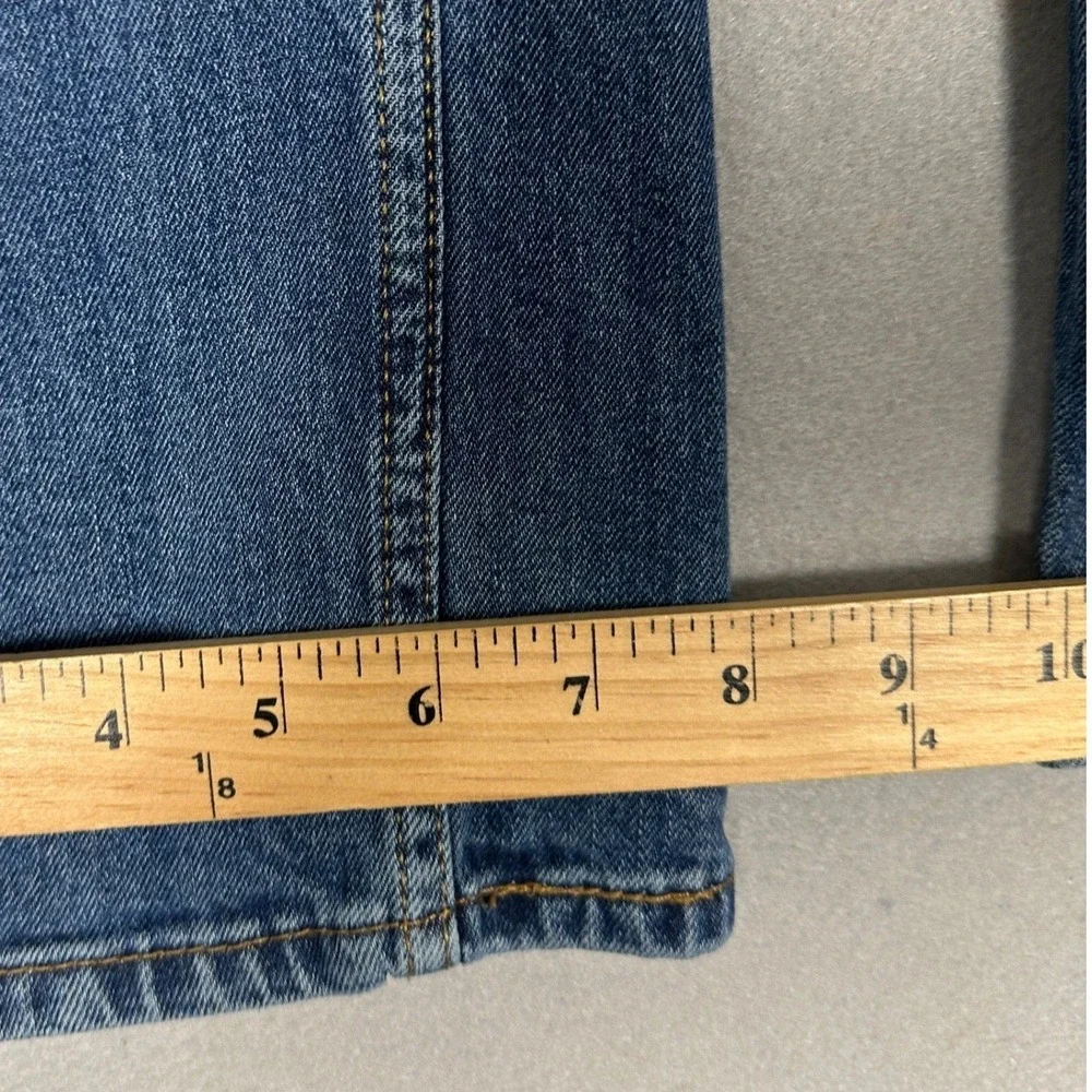 Levis 514 Jeans Mens 36X30 Blue Straight Fit Dark Wash Distressed Stretch Denim
